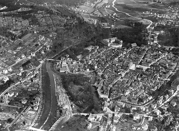 Meiningen, 1910 aus einem Ballon aufgenommen0