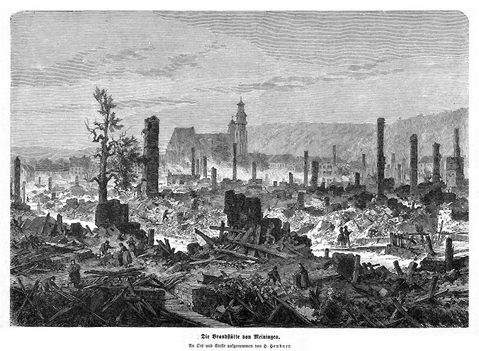 Meiningen nach dem Gro�en Stadtbrand 1874